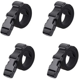 MOPHOEXII Utility Straps Luggage Strap with Quick Release Buckle Adjustable Nylon Straps for Suitcases, Sleeping Bag Compression, Tightening and Attachment (Black 3.3 feet Long (4-PCS))