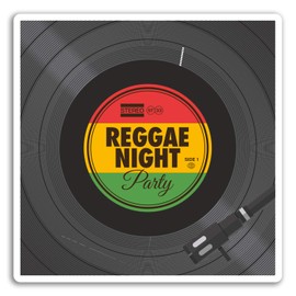 2 x 10cm Reggae Record Vinyl Stickers - Music DJ Jamaica Sticker Laptop #17479 (10cm Tall)
