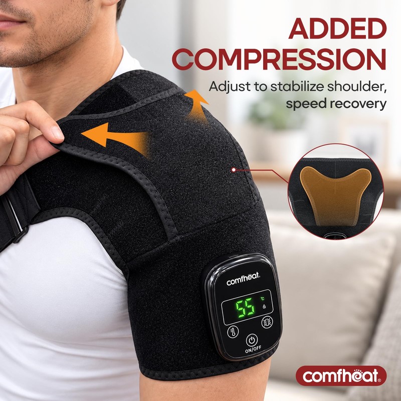 Graphene Shoulder Heating Pad with Vibration Massage Deeper Relief