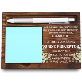 VYNWPDFLI Inspirational Desk Organizer for Nurse Preceptors, Thank You Gift for Mentors, Appreciation Office Decor, Motivational Quote Engraved, Wooden Sticky Note Holder, LQQ29