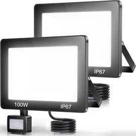 TASINUO LED Spotlight with Motion Sensor Outdoor 50 W, 5000 LM Spotlight with Motion Sensor Outdoor, 7000 K Cool White Outdoor Lamp with Motion Sensor, IP67 Waterproof LED Floodlight Outdoor for