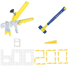 1/32 Inch Tile Leveling System Kit - 600 Spacers & 200 Reusable Wedges with Floor Tiles Pliers - Professional Stone & Ceramic Tile Installation Tools(200+600, 1/32)