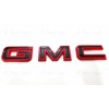Auto Front & Rear GMC Gloss Red Black OVERLAY Emblem