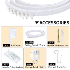 Flexible Bendable Ceiling Curtain Track, 5m (16.4ft), Ceiling Track Ceiling Mount, for Curtain Track with Track Curtain System, RV Curtain Spacer, Curtain Ceiling Track