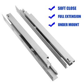 6 Pairs of 12 Inch Undermount Soft Close Drawer Slides Full Extension Concealed Drawer Rails with Mounting Screws,3D Locking Device and Brackets