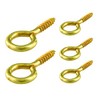 SISI UK Eye Screw Hooks Brass Plated Hook Eye Bolts