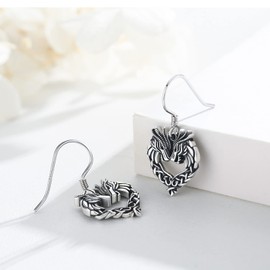 Dragon Earrings for Women 925 Sterling Silver Dragon Dangle Drop Earrings Celtic Dragon Earrings Dragon Jewelry Gifts for Women