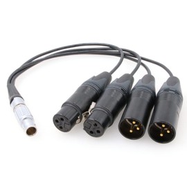 ZBLZGP Audio Breakout Input Output Cable 10 Pin Male to 4 XLR for Atomos Shogun Inferno Monitor Recorder (Straight Cable)