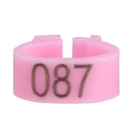 6 Colours 100 Pieces/Bag 8 mm 001-100 Numbered Plastic Bird Leg Bands Rings Hen Pigeon Leg Poultry Pigeon Bird Chick Parrot Clip Rings Band (Pink)