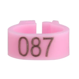 6 Colours 100 Pieces/Bag 8 mm 001-100 Numbered Plastic Bird Leg Bands Rings Hen Pigeon Leg Poultry Pigeon Bird Chick Parrot Clip Rings Band (Pink)