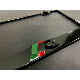 License Plate Frame Shop 1x Black R-SPORT LOGO 3D Emblem BLACK Stainless License Plate Frame RUST FREE