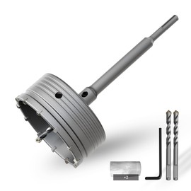 CSOOM Concrete Hole Saw 5-1/8" (130mm) with 220mm SDS Plus Shank Connecting Rod, Carbide Cement Hole Saw for Concrete Cement, Brick Wall Stone