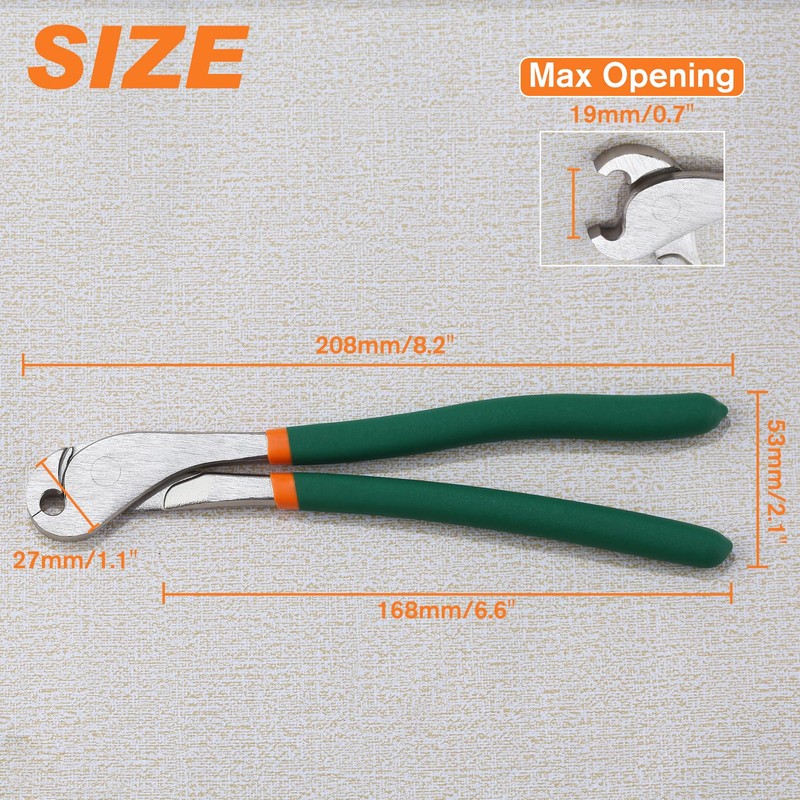 LEONTOOL Heavy Duty J-Clip Pliers, Anti-slip Comfortable Grip, Curved Nose