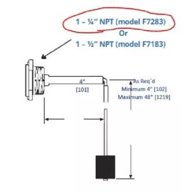 Rochester Gauges 7283-00012F  1 1/4" MPT Adjustable Farm Tank Gauge