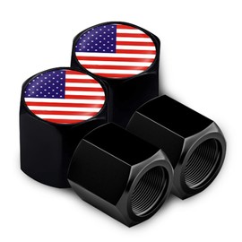 4PCS American Flag Car Wheel Tire Valve Stem Caps, Premium Metal Rubber Seal Tire Valve Stem Caps, Dust Proof Covers Universal fit for Cars, Trucks, Bicycles, Car Accessories for Men and Women