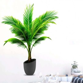 Amimagen Coconut Palm Potted Plants Wall Stickers - Tropical Plants Tree Leaves Wall Decals - Bedroom Living Room Sofa TV Background Home Wall Decor