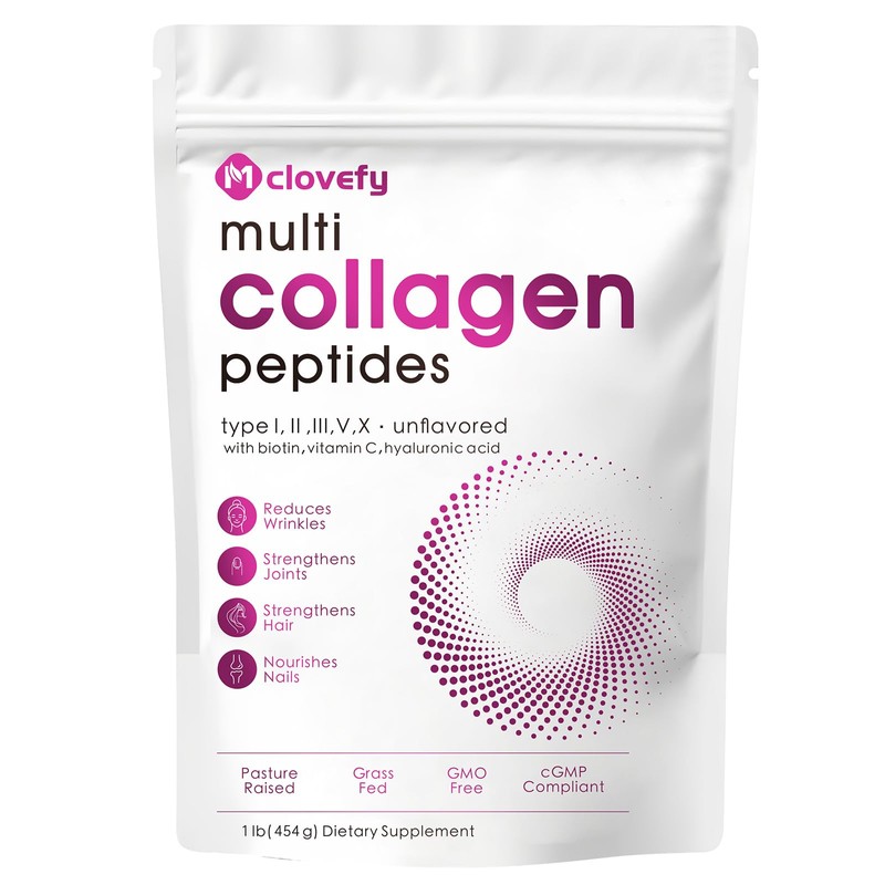 Mclovefy Multi Collagen Peptides Powder, 16 Oz (41 Servings) -