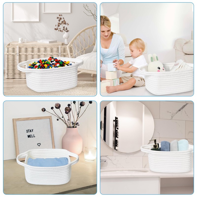 ABenkle Small Storage Basket, Mini Basket, Cute Tiny Cotton Rope