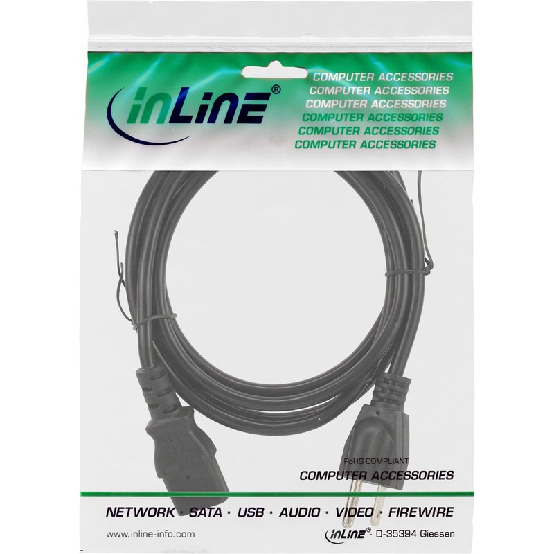 InLine 16652U Power Cable, USA Plug to IEC Plug C13,