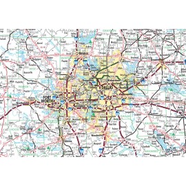 Swiftmaps.com Texas State Executive City and County Executive Laminated Wall Map Poster - 36x48 Laminated