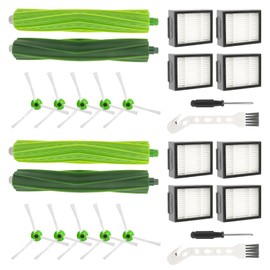 Replacement Brushes Compatible with iRobot Roomba, Accessory Kit 2 Set Rubber Brush Set, 10 Edge Cleaning Brushes, Side Brushes, 8 Filters, Replacement