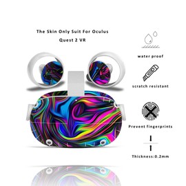 Skin Stickers Decal for Oculus Quset 2 VR, Easy to Apply Skin Wrap Decal for Meta Quest 2 (Dazzling)