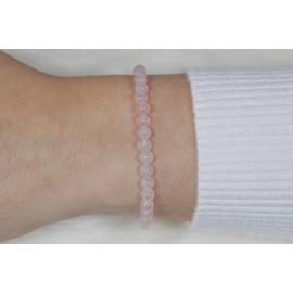 Echtes Rosenquarz Edelstein Armband mit 4mm Perlen - verschiedene Längen - Heilstein Schutzstein Talisman Glücksbringer Geschenk (Rosenquarz, 18CM)