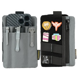 VIPERADE VE27 EDC Pouch, 6 Pockets EDC Organizer Pouch for Men, Cordura EDC Pouch with Zipper Pocket, Multitool Pouch for EDC Gears (Basic Grey)