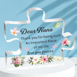 HULALA Nana Gifts Acrylic Puzzle Plaque For Nana Mothers Day Birthday Christmas From Grandchildren Thank You For Being Such An Important Piece Of My Life Love You Forever
