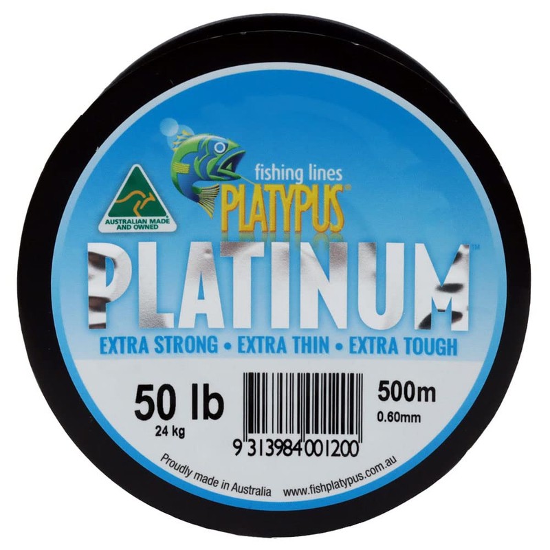 50lb Platypus Platinum Monofilament Fishing Line - 500M - Aussie