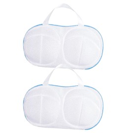 Laundry Bags for Washing Machine, 2 Pack Bra Wash Bags for Women, Anti Deformation Washing Bag, Laundry Bags for Washing Machine with Zipper, Ideal for All Cups Sizes, Blue.