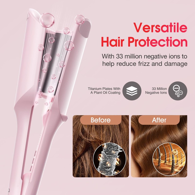 Waver Curling Iron LENA S12 Beach Waver Curling Wand, Hair