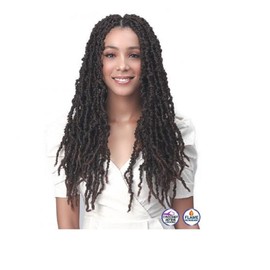 BOBBI BOSS 3 Packs Braid Pre-Looped Crochet Interlocking Lightweight Natural Texture Flame Retardant - NU LOCS DISTRESSED BUTTERFLY LOCS 18 (2)
