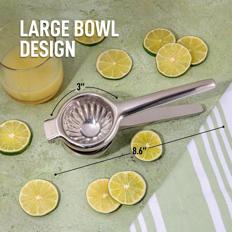 Zulay Kitchen Lemon Squeezer Stainless Steel with Premium Quality Heavy