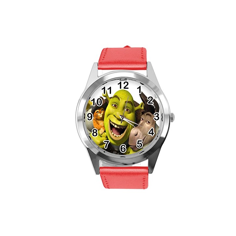 TAPORT red Leather Round Watch for ogre Fans