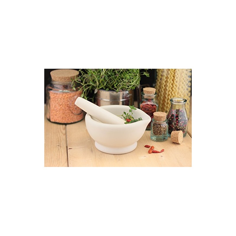 apollo THE HOUSEWARES BRAND Pestle and Mortar, Ceramic Spice and