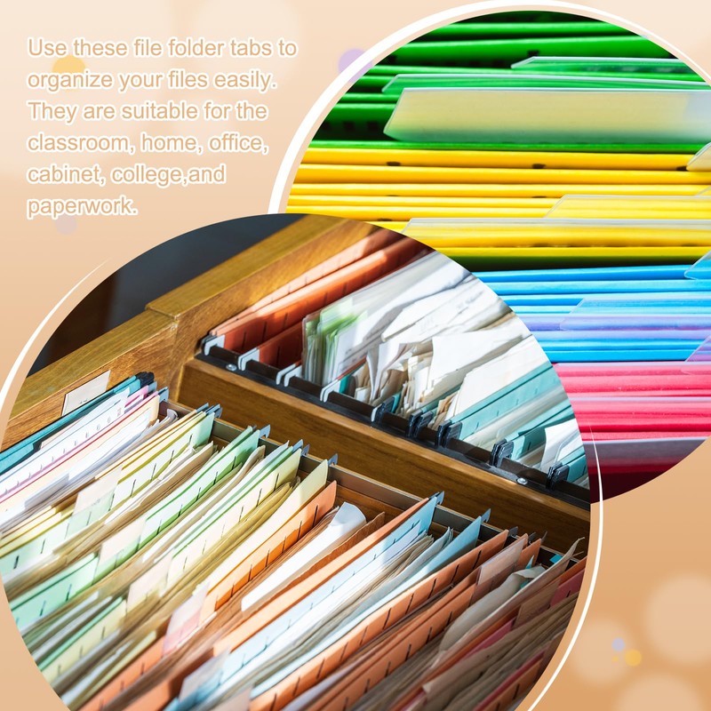 PATIKIL 3 Inch File Folder Tabs, 24pcs Hanging File Tabs