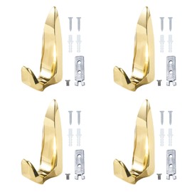 Ganchos dorados para bata, ganchos de pared para colgar ganchos de toalla resistentes para baño, ganchos de ropa montados en la pared, ganchos de ropa para cocina, recámara, hogar, entrada, 4 piezas