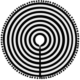 MACTING Christmas Tree Skirt 24 Inch Tree Skirt with Black and White Stripes Tree Foot Base Cover for Christmas Tree Christmas Decoration