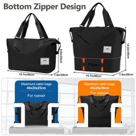 FIORETTO Womens Expandable Travel Bag Duffle Bag with Laptop Compartment, Water Resistant Gym Bag Weekend Bag Overnight Hospital Bag Holdall with Shoes Compartment & Wet Pocket Purple