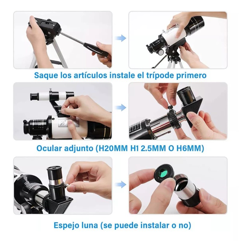 común Telescopio Astronómico Soporte Para Celular 70/300mm Hd