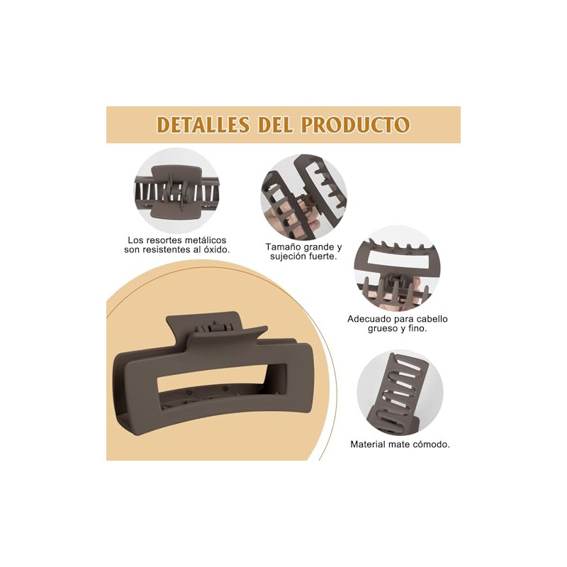 EUARD Broches Grandes para Cabello de 4.1 Pulgadas-Tamaño Regular