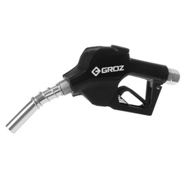 Groz 45575 Automatic Fuel Control Nozzle with Swivel, Curved, Inlet Threaded, 1" NPT