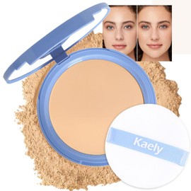 evpct Kaely Oil Control Pressed Face Powder, Get Smooth Flawless Fine Lines and Lightweight Finishing Foundation, Control Shine Long Lasting Waterproof Face Setting Powder Cosmetic, 02 Natural Beige