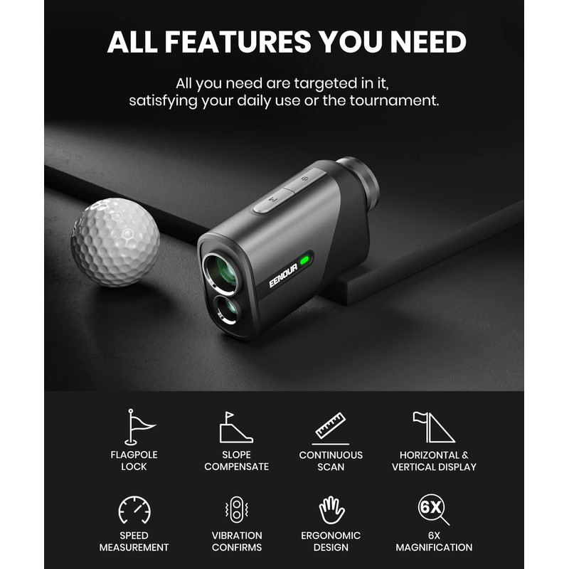 EENOUR U1000PRO Mini Golf Range Finder with 2 Color OLED Display 