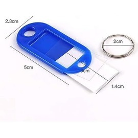 10 Colors Key Tags, Pack of 10 Key Tags with Labels Key Fobs Id Plastic Key Tags Key Labels with Split Rings for Luggage Pet Name Memory Stick Tags-Convenient Blank Labeling Tags