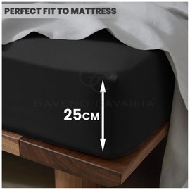 Soft & Cozy Non Iron Percale Sheets, Plain Bedding Bedsheets, Polycotton King Size Bed Sheets, Black