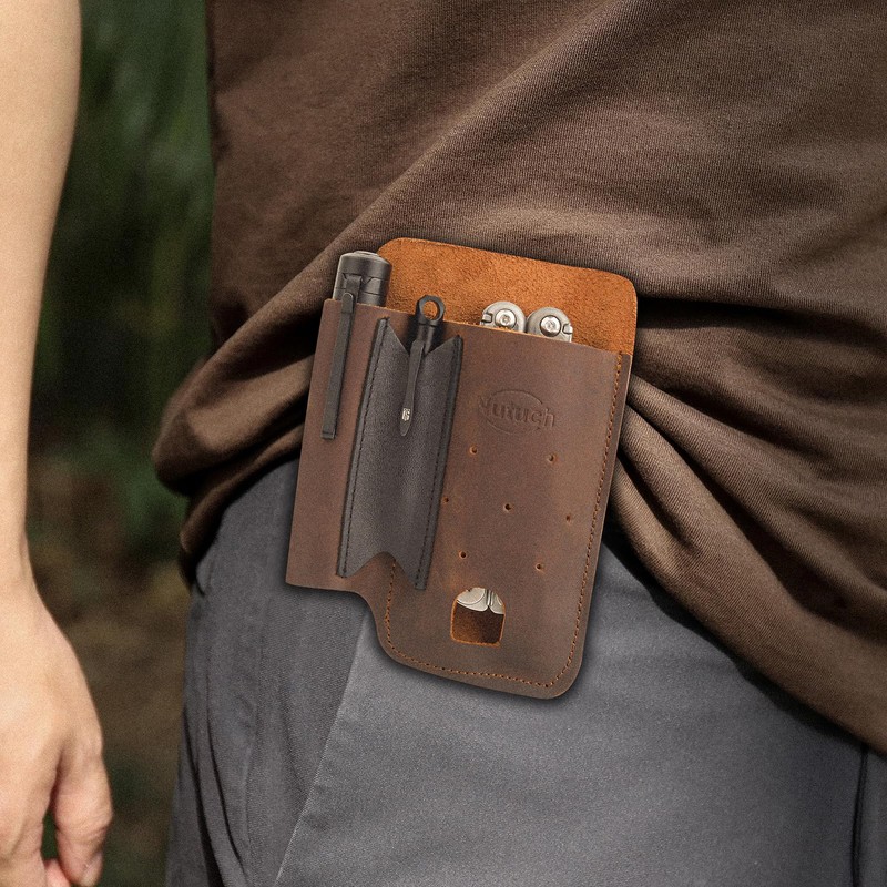 NUTUCH Leather EDC Multitool Sheath | Leather EDC Belt Organizer
