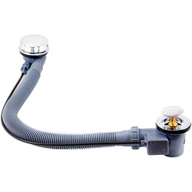 G1 1/2" Bath Waste & Overflow Kit - Pop Up Waste Connection Design, Click Clack Bath Waste Overflow Pipe Connection, Bathtub Waste Drain Replacement, Clicker Bath Waste Waste with Overflow
