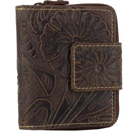 Hill Burry with RFID Protection Small Wallet Leather Women Ladies Long Purse Purse Women Design Hill Burry Collection, Brown buffalo leather, classic wallet